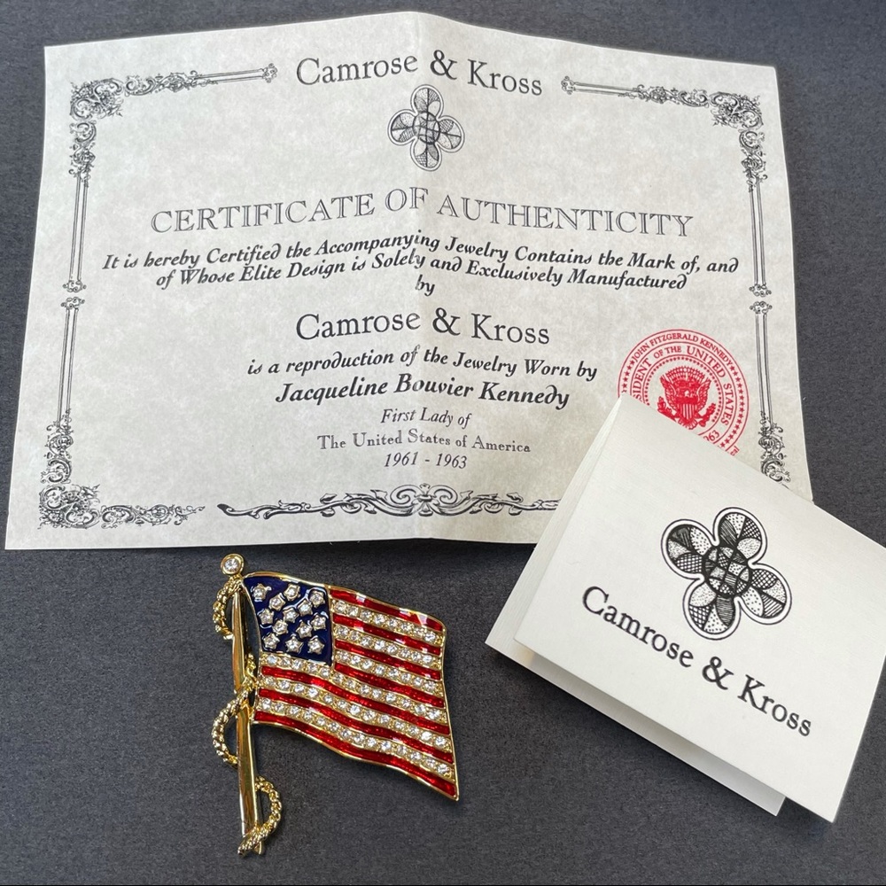 The Jacqueline Kennedy Collection Flag Pin Brooch